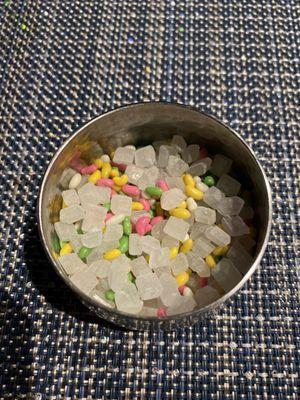 Complimentary rock candy