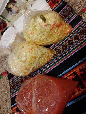 Salsa & "Curtido" (Fermented Cabbage Salad)