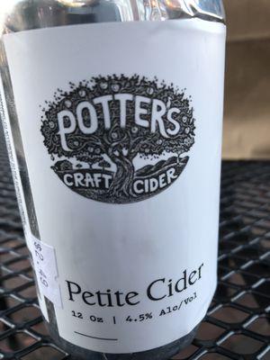 Dry cider from Potter's was pleasant to drink on a fall evening.