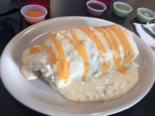 Shrimp Burrito with Boom Boom sauce.