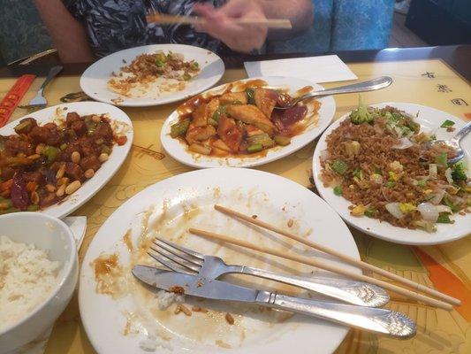 Great Chinese in the Dr. Phillips area! Vegetable fried rice, Tofu and Chinese Vegetables,  Kung Pou