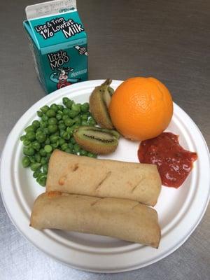 School lunch! Mozzarella filled breadsticks