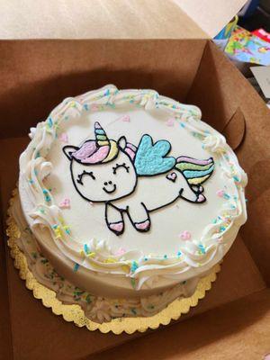 Customer unicorn cake