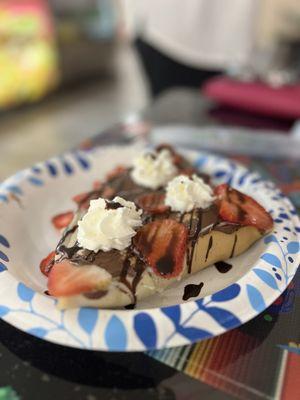 Crepe with Nutella and Strawberries