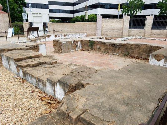 Excavation of the adobe's foundation.