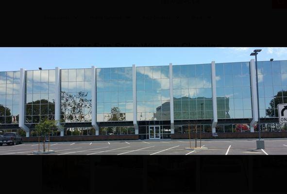 Industrial building window cleaning job.