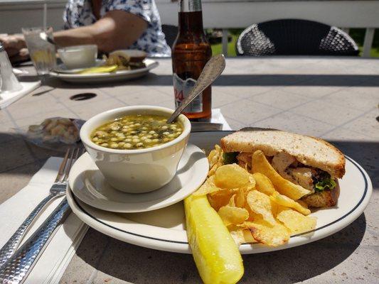 Chicken salad and wedding soup.  Yum!!