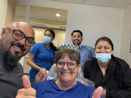 Group photo on Coronation Day!!! Three crowns!! Fun as much as possible when going to the dentist. Thank for the care.