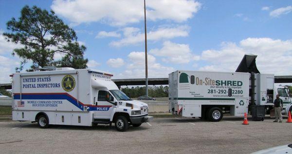 On-Site Shred and United States Postal Inspectors community shred event in Houston Texas