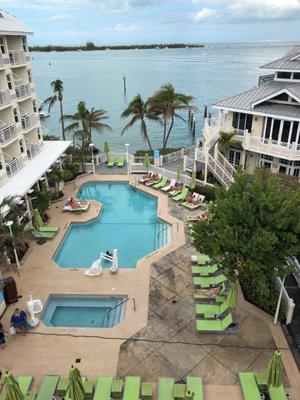 Relaxing poolside on the water