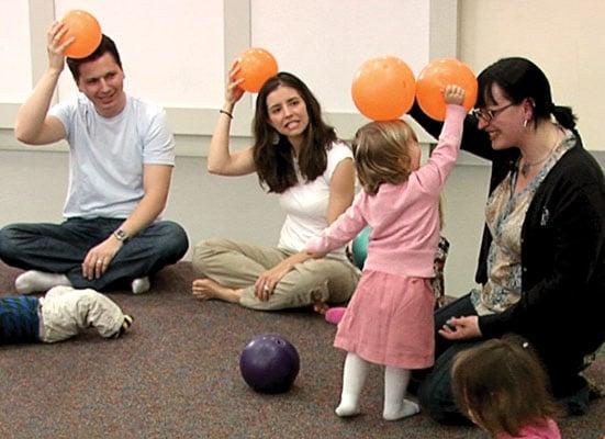 Ball play can help with beat and rhythm development.