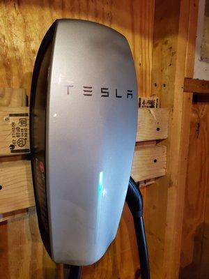 Tesla EV Charger installation. Electric car charger