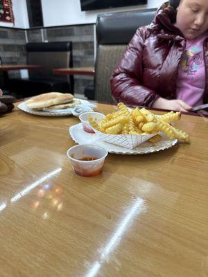 Fries and bread