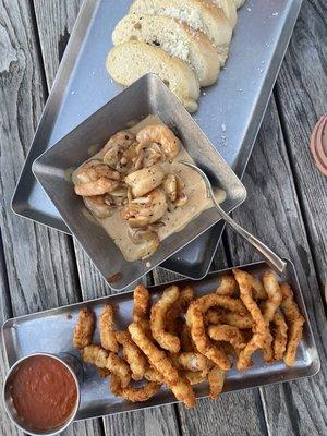 Gambas al Ajillo and Fried Calamari