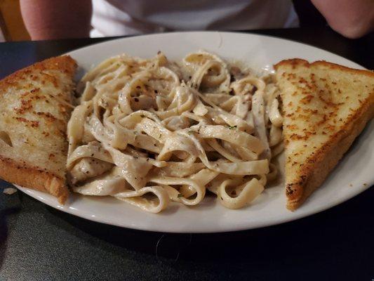 "Chicken" Alfredo, though there was only 2 bites of chicken