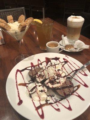 Tartufo, Baby Cannoli, Cappuccino, double Espresso, & a Arnold Palmer