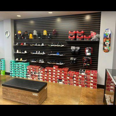 Our shoe/hat wall