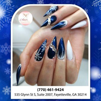 Let your nails shine this Christmas with frosty ombre designs! Perfect for cozy holiday vibes. Call us now to reserve your spot!