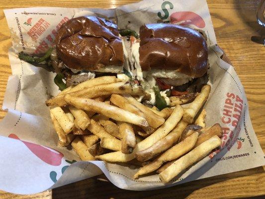 The New Chili's Philly with fries