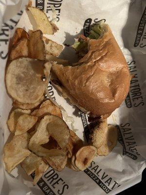 Steak & Cheese Hoagie w/ Fresh Cut Potato Chips