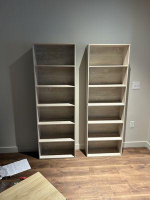 Assembled book shelves