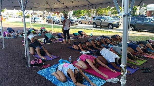 Free yoga 6:30pm - every Wednesday.  Graciously provided by Anjali Power Yoga