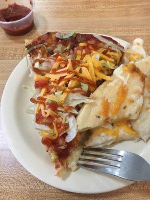 Hot Taco pizza with mild taco sauce and oozy cheesy bread