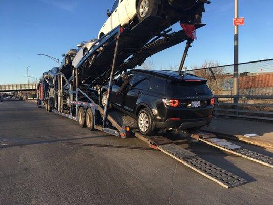 Last vehicle being loaded and then going south.