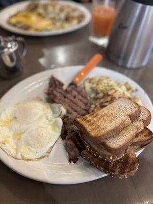 Steak and Eggs with Toast