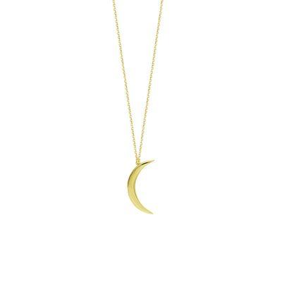 14k yellow gold crescent moon necklace