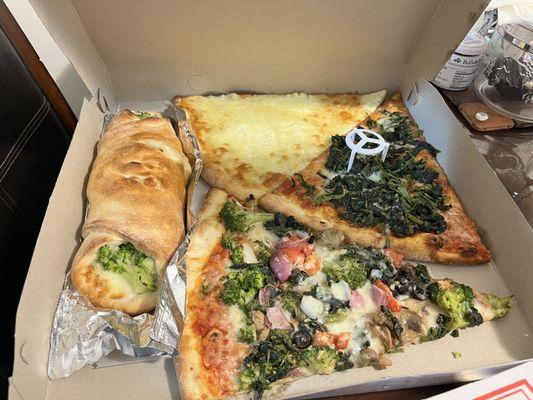 Broccoli and Cheese Roll, 9. Vegetable Pizza, Broccoli Rabe, cheese pizza