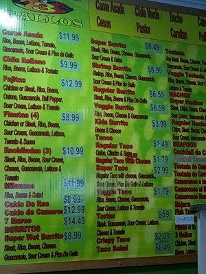 Menu board