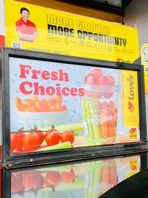 Fresh choice cup of veggies is now $4