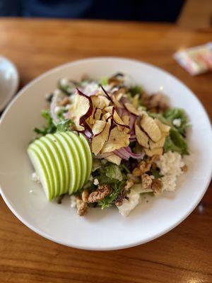 Michigan apple and goat cheese salad.