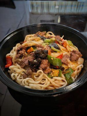 Handmade Noodle with Uyghur Stir-Fried Lamb - #whatkineats