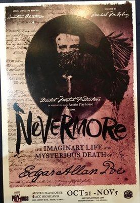 Play bill for Nevermore