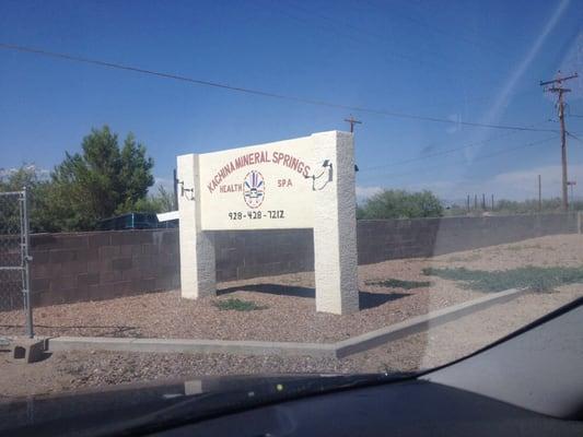 Kachina Mineral Springs entry sign