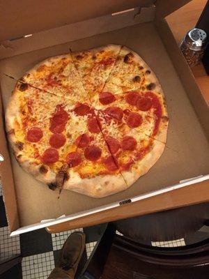 Classic New York Slice, half cheese half pepperoni.