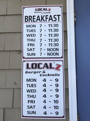 Updated business hours