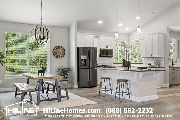 HiLine Homes of Yakima Model Home Plan 2248 Dining Room and Kitchen.