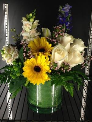 Fun springtime arrangement made by Tuckahoe Florist!