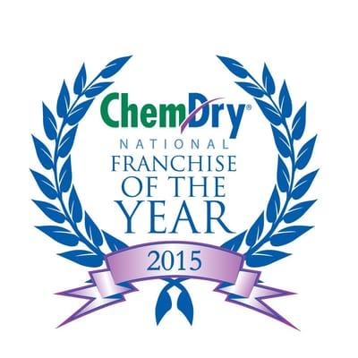 We were honored to receive Chem-Dry's National Franchise of the Year award for 2015.