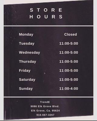 Store hours