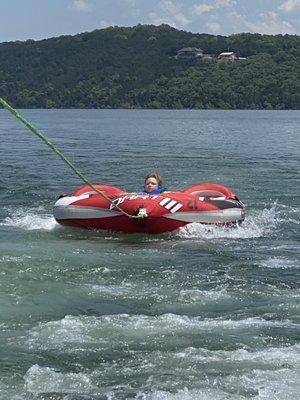 Charlie was terrified of the boat when we first got it but warmed up quickly