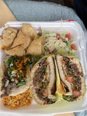 Torta and taco plate