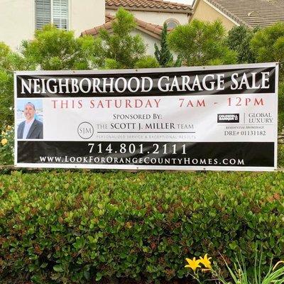 Neighborhood Garage Sale in Huntington Beach Sponsored by The Scott J. Miller Team