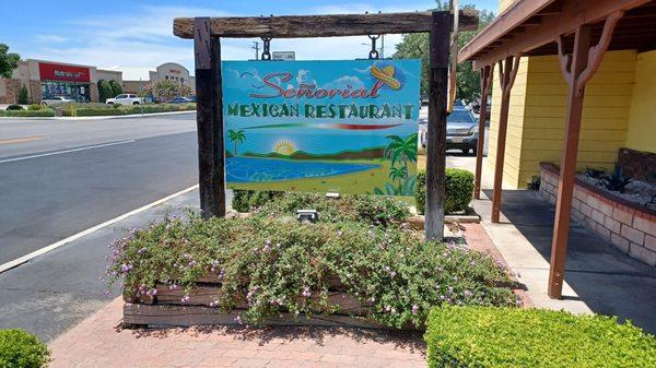 Senorial Mexican Restaurant Out front Entrance SIgn