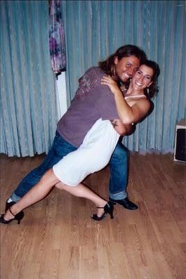 Couple taking lesson for their wedding dance