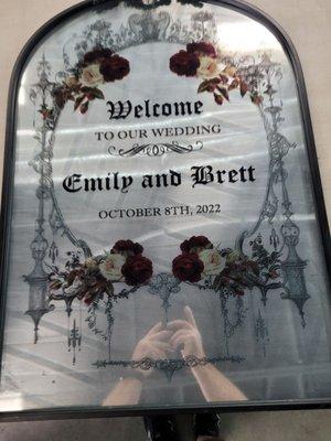 DH GRAPHICS did an Amazing job on this mirror sticker. Everyone at the wedding loved it!! Thanks Dan and his employee's.