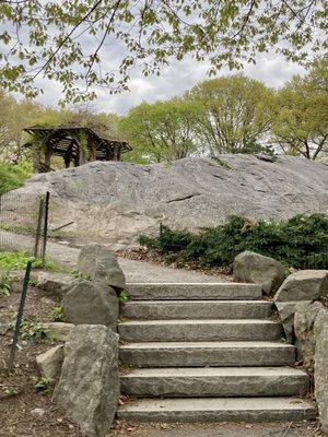 More stairs going up the rock out crop. 04/27/21